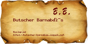 Butscher Barnabás névjegykártya